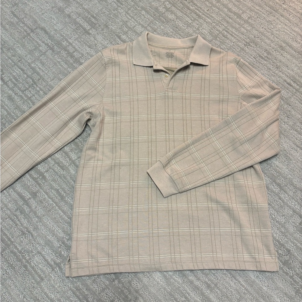 Van Heusen Men's Beige Plaid Shirt